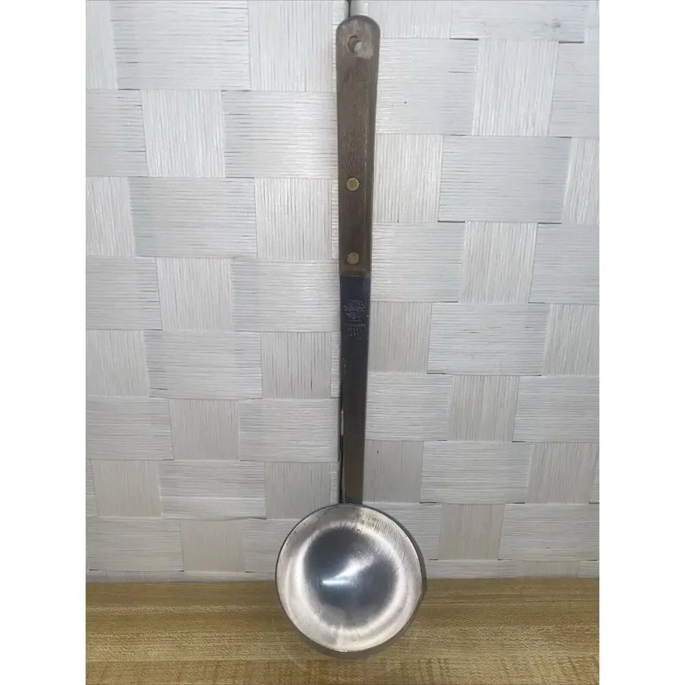 VTG Marcrest Quality Stainless Steel 4oz Soup Ladle Brass Riveted Wood Handle
